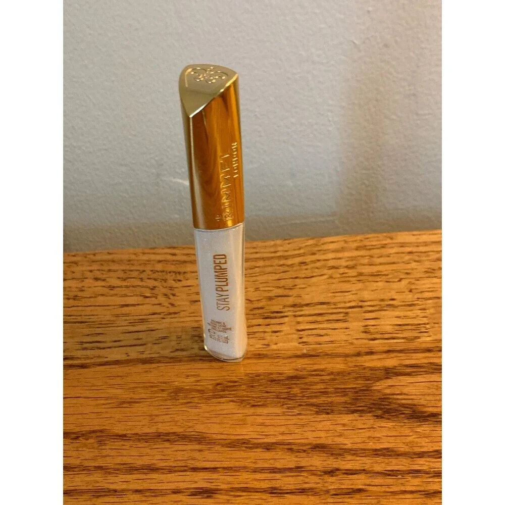 Rimmel London Stay Plumped Lipgloss 800 Diamond Pop 0.21oz New White Shimmer